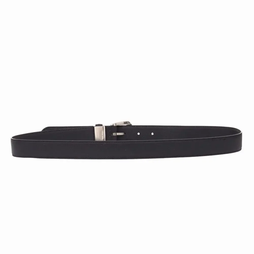 Vintage GIANNI VERSACE Men’s Black Leather Medusa Silver Buckle Belt 90 / 36
